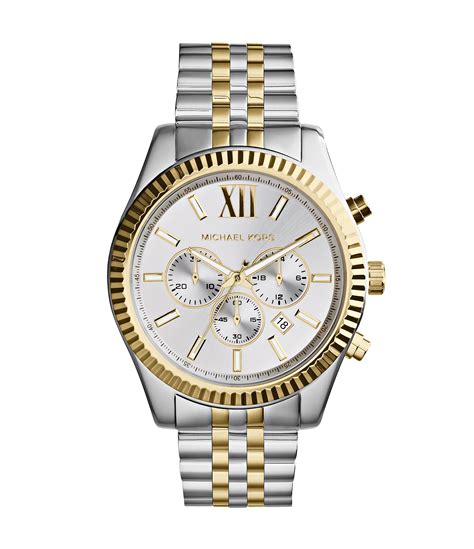 michael kors mk8609|oversized lexington two tone watch.